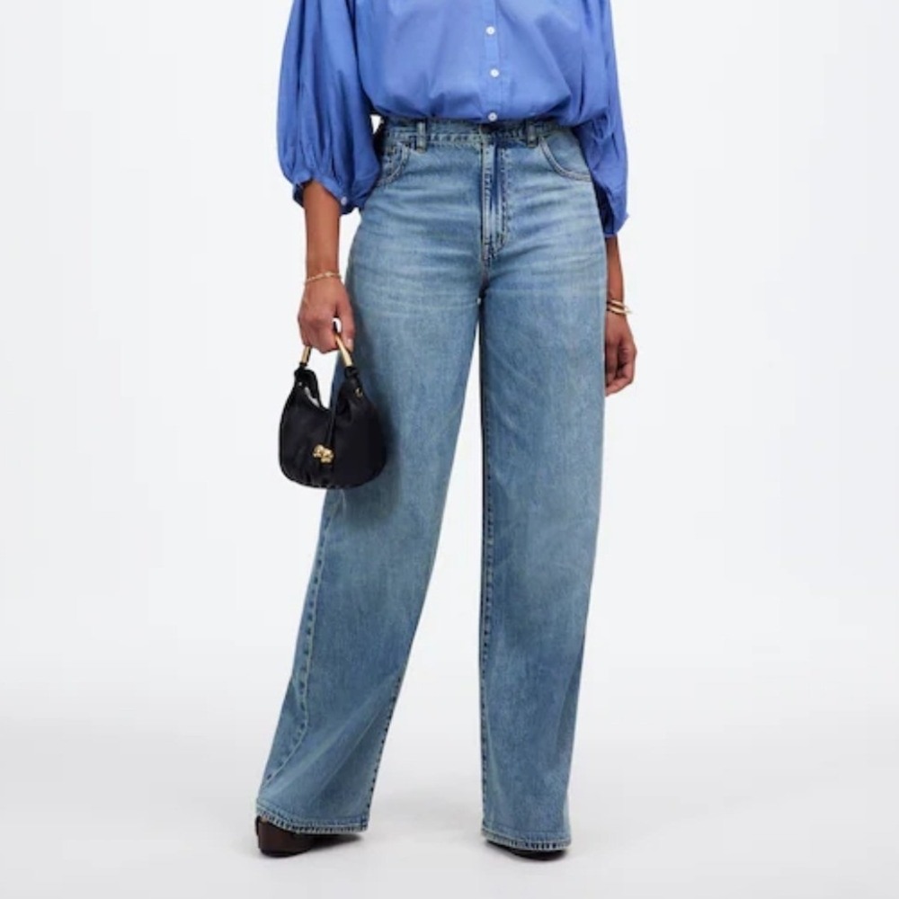 Madewell Curvy Superwide Wide Leg Jeans Medium Wash Airy Denim High Rise 29